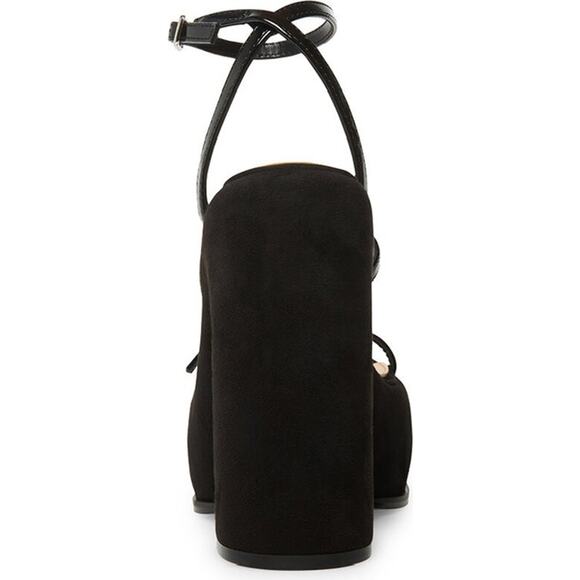 New Steve Madden Erica Platform Shoes High Heels Sandals Black Patent Straps 10 - Picture 5 of 5